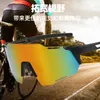 Les concepteurs explosent et vendent bien en plein air cyclisme en une pièce des lunettes de soleil pour hommes et femmes miroirs de sport prévention du sable du vent Protection des yeux colorés de Sunshade