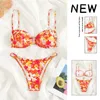 Costumi da bagno femminile a vita alta girasole in bikini stampa fiore costiera da bagno tronchi da nuoto a 2 pezzi più dimensioni per le donne alla ragazza