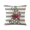 Pillow Cover 18x18 Inches Linen Throw Case Easter Decor Pillowcase Double-Sided Print