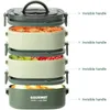 Abendessen 2000ml Lunchbox 3-tier stapelbare Bento-Hülle versiegelte undcover Mahlzeit Mikrowelle Safer tragbarer Kinder Kinder Lunchbox