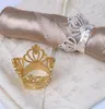 Taç Peçete Yüzüğü Metal Taç şekli, ev düğün masası dekorasyonu için elmas peçete tutucu ile taç şekeri