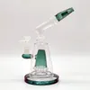 8 to 9 Inch Large Scale Clear Teal Fab Egg Multi Color Hookah Glass Bong Dabber Rig Recycler Pipes Water Bongs Smoke Pipe 14mm Female Joint US Warehouse