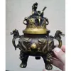 Figurines décoratives antique vintage bronze signature Lucky dragon statue burner encens enceneur