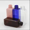 Lagringsflaskor 50 g/ml blå rosa vit klar darl brun plast kvadrat spray flaska parfym vatten toner tom packning