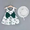 Robes de fille Summer 2 / Piece Baby sans manches Cherry Imprimé grand arche