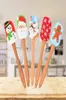 Creme Spatula Christmas Handeld Handlenking Kitchen Fondant Cake Silicone Cooking Scraper Kitchen Baking Tools Espatula5319752