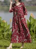 Городские сексуальные платья Zanzea Vintage Floral Prant Plays Женские богемные длинные платья
