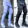 GODLIKEU Cargo Pants Spring And Autumn Mens Stretch Multi-Pocket Reflective Straight Sports Fitness Casual Trousers Joggers