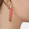 Stud Earrings 2024 Acrylic Letters Pin For Women Ladies Street Fashion Exaggerated Charm Female Gift