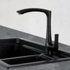 Torneiras de cozinha Mistor de torneira de pia moderna branca Tap toque de orifício preto de único orifício com bico quadrado de arco giratório
