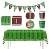 Disposable Dinnerware Football Decorations For Party Paper Plates Napkins Cups Tablecloth Banner Theme