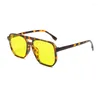 Sunglasses Longkeeper Leopard Vintage 2024 Women Man Uv400 Eyewear Night Vision Lenses Pilot Double Beam Sun Glasses Driver