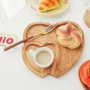 Platos en forma de corazón plato creativo de doble corazón Valentín Valentín Cena de madera para comedor