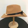 Berets cowboy fedora hoed herenwol vilt dames rolde rand cowgirl jazz met lederen ridder grote panama