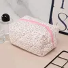 Storage Bags Soft Cotton Cosmetic Bag Travel Portable Quilted Zipper Pouch Supplies Organizer For Eyeliner Face Creams