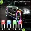 Dekorativa lampor Nya 4 PCS Wheel Cap Car Tire Tire Air Vae STEM LED LIGHT ER Tillbehör för cykel Motorcykel WaterProo Drop Delivery OTG0K