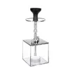 Arabian Acrylic Hookah Pot Set With LED Iamp Square Single Tube Hookah Finished Accessories 240510