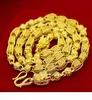 Gewichte HeavyTransport Bead 48G 24K Dragon Real Yellow Solid Gold Men039S ketting Curb Chain 5mm sieraden Mintmark Lettering 9955322