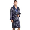 Luxury mens silk satin kimono robe 5XL long sleeved pajamas bathroom oversized satin pajamas summer home wear 240508