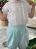 Kledingsets babyjongens peuterpak wit shirt groen shorts broer zus zus bijpassende kleding set bruiloft outfit