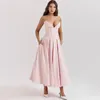 Vestidos informales Ming XI Fashion Summer 2024 Pink Strapless Dress Long Dress Elegant Corset Ropa para mujeres