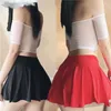 Skirts JOINFUN Sexy Transparent Mini Short Skirt Black Low Waist A-Line Pleated For Woman White Night Club Wear Party