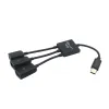Le plus récent 3 en 1 micro USB Type C hub mâle à femme double USB 2.0 Hôte OTG Câble adaptateur pour le smartphone Computer Tablet 3 Port