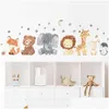 Kid Toy autocollants dessin animé Animaux décalcomanies Elephant Lion Girafe Mur pour chambre chambre bébé décor de nurser