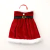 Decoratieve beeldjes Kerstwijnflessen Set Red Velvet Dress Bag Mouw Santa Claus Kostuum Kerstmis Jaar Jaar Dinertafel Decor