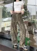 Women's Jeans Spring Summer Leopard Print Long Pant Women Loose Korean Style Pleated Ladies Trousers High Waist Fashion Retro Woman