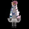 18 Zoll Kristallkuchenregal Kronleuchter Stil Drape Hängsschwang Kuchenständer rund hängende Kuchenständer Hochzeit Herzstück 2203