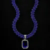 New 2024 Mixed Color Cuban Chain Blue Pendant New Jewelry Fashion woman designers design holiday gifts
