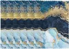 Bordmattor Abstrakt blå marmor placemats 12x18 tum uppsättning av 4 tvättbara polyesterplats inomhus utomhusmatta för festmatsalplats
