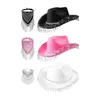 Berets Western Cowboyhut und Bandana Glitter Strass Rand Sunhat Cowgirl