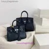 Counter Original 1:1 Hremms Birkks Tote Bags 2024 New High End Bag Handmade Crocodile Pattern Womens Commuting Large with Real Logo