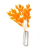 Dekorativa blommor 5st Natural Dried Leaves Fresh Conservered Orange Leaf Bouquet Christmas Party Wedding Home Room Decortion Objekt