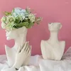 Vasen europäischer Stil Keramik Vase abstrakte männliche und weibliche Kunst getrocknete Blumenarranger Pot Home Dekoration