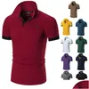 Męskie polo ss koszulka odzieżowa Mężczyźni bawełniana mieszanka krótkiego rękawu swobodny oddychający letni purpurowy rozmiar kropli tee odzieżowe OT1G2