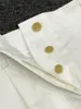 Damskie spodenki białe lub czarne plisowane proste bawełniane damskie damskie samotne piersi 2024 Summer