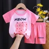 Summer Childrens krótkie szorty Ustaw czystą bawełnianą koszulkę dla chłopców i dziewcząt cienkie ubranie dla dzieci Nowe 2024 Baby Treasure Tracksuit CSD2405112