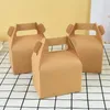 Enveloppe cadeau 5pcs Boîte de bonbons en papier kraft avec handle