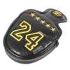 PU Leather Applique 24 KB Magnetic Golf Headcover Mallet Putter Head Cover 240510