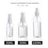 Förvaringsflaskor påfyllningsbar flaskresor transparent plast parfym atomizer tom liten mini spray kosmetiska behållare 30/50/100 ml 1 st