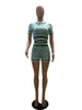 Frauen Tracksuits Sommerdesigner Druckshorts zweiteilige Sets Frauen Polo Nack Crop Top und Outfits Mode Y2K -passende 2pcs Streetwear