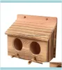 Husdjur levererar trädgårdsved häckande burfågelhus hytt avelsbox matning bo fågelhus hem utomhus fast trä fåglar skydd 4422188