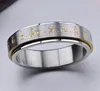 Fashion Men Bouddha Rotation Spinning Mantra Letter Ring Titanium Steel Fine Jewelry Gift LL17 CLUSTER RINGS2217022