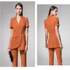 Abiti arancione della madre della sposa 2 pezzi Outfit formale a maniche lunghe per matrimoni tuxedos giacca pantaloni 229w