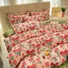 Sängkläder sätter rosa serie tecknad täcke täcke set anime laddad mjuk hemtextil polyester 3d digital tryckning barn gåva