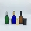 Storage Bottles Travel Bottle 30ml Amber Blue Green Transparent Frosted Glass With Sprayer 30cc Perfume Spray 240pcs