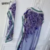 Vêtements ethniques Winyi 2024 Africain Women Dashiki Boho Print Muslim Femme Dubaï Design de taille libre avec foulard